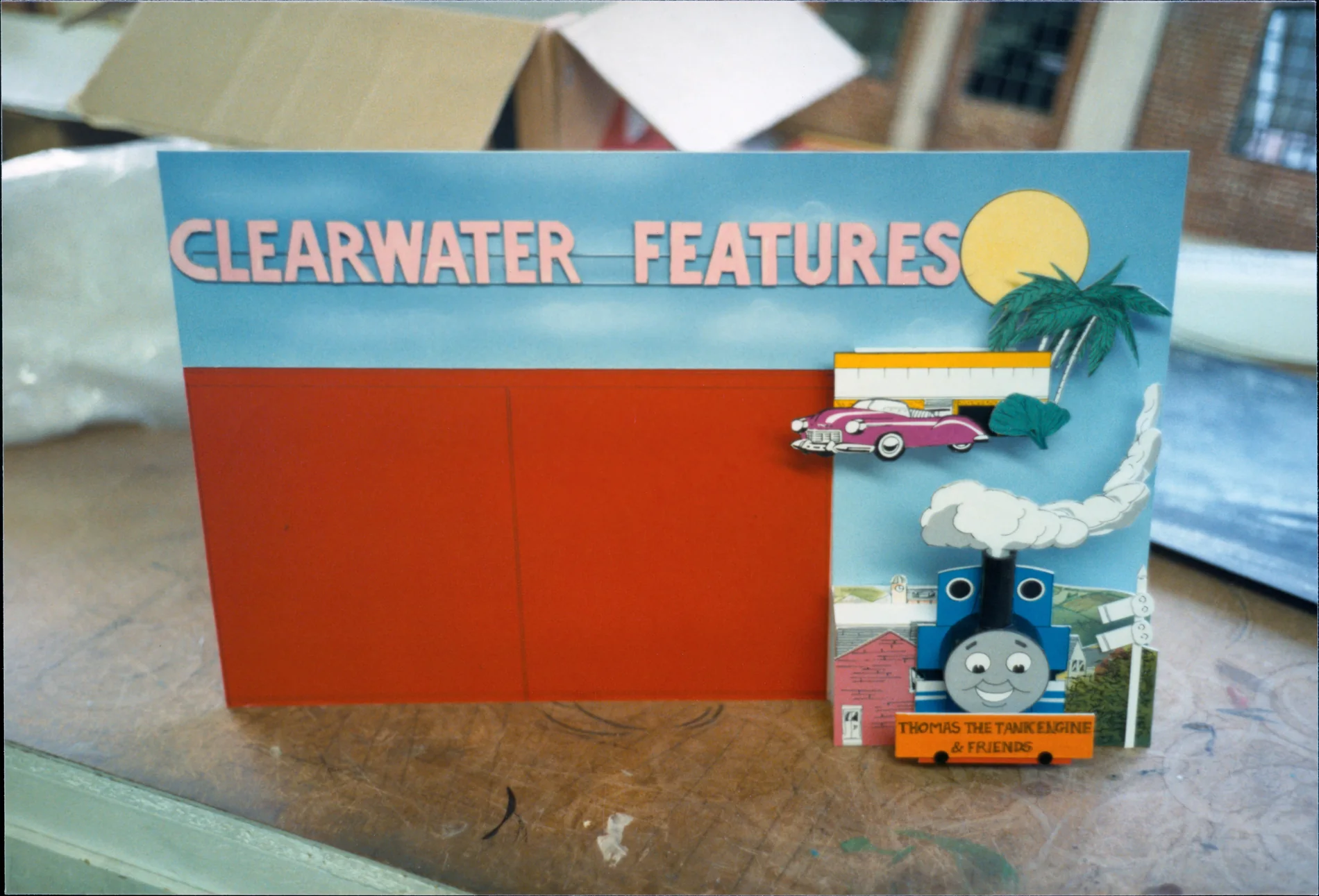Clearwater Features-werkplaatsdiorama met Thomas-model