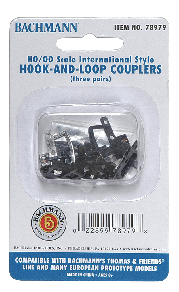 Bachmann OO/HO 78979 Hook and Loop Couplers 6-Pack