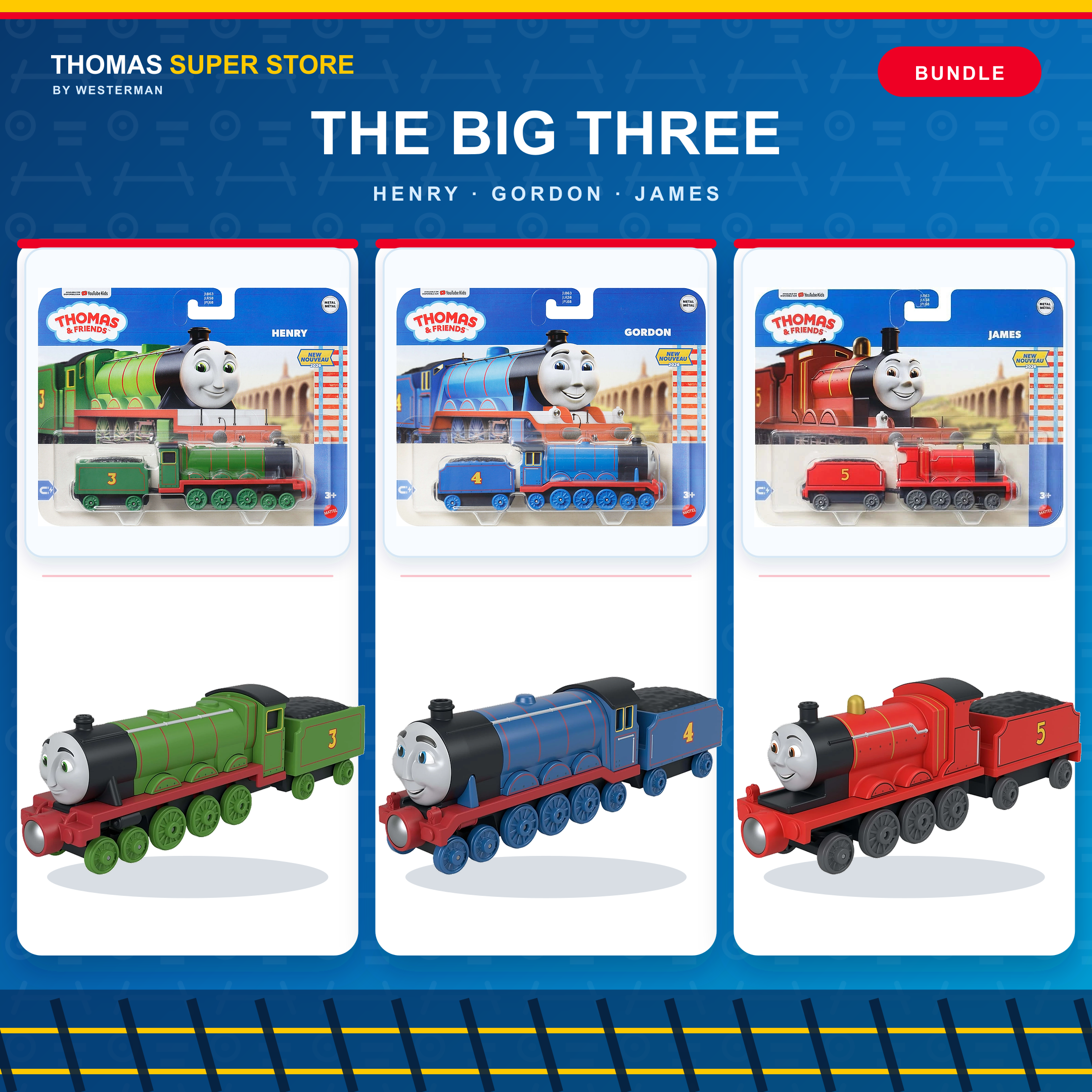 The Big Three metalen cadeaubundel met James, Gordon en Henry
