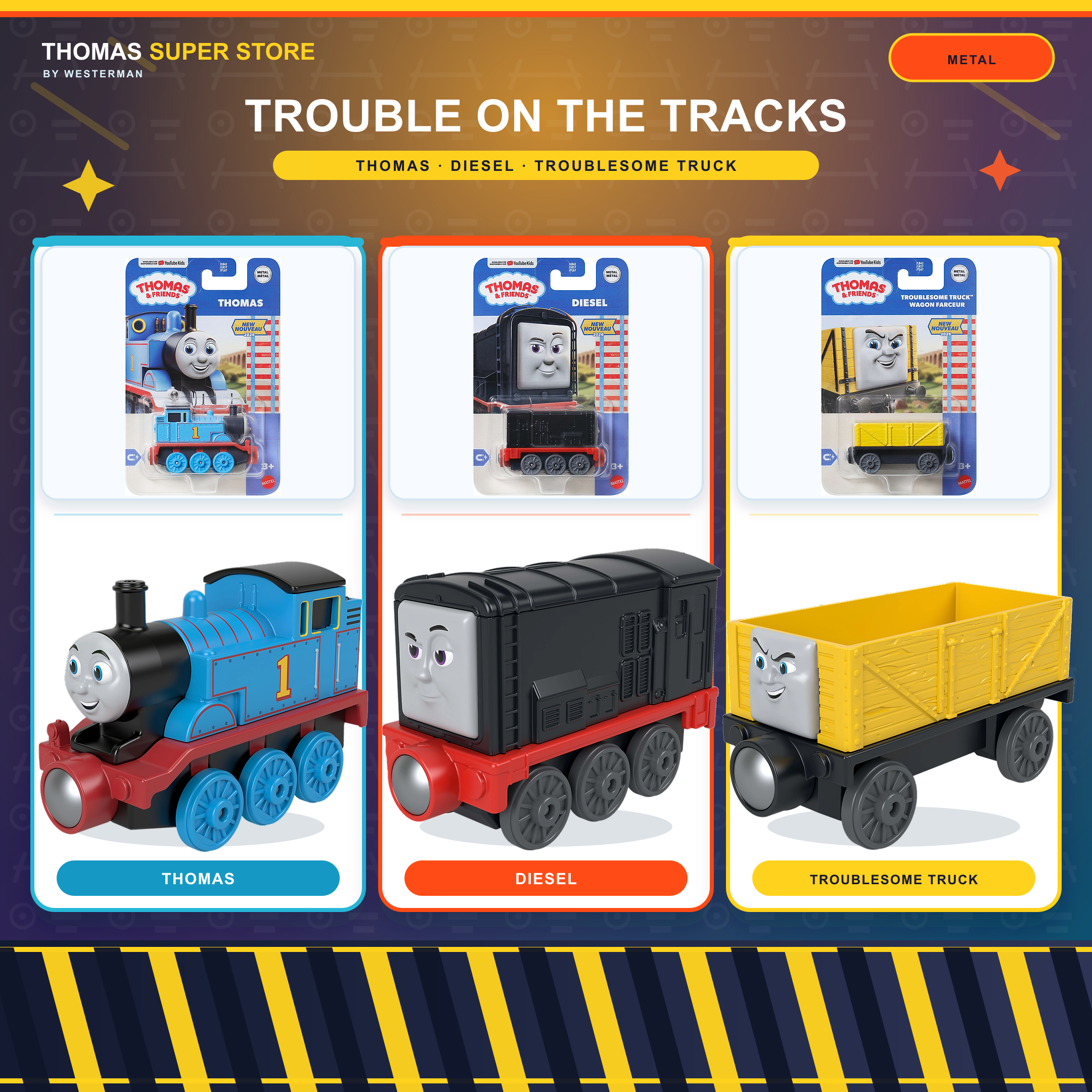 Guai sui Binari – Bundle in Metallo 2026 — Thomas Super Store Toy